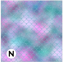 Load image into Gallery viewer, Printed HTV SPARKLING MERMAID SCALES Patterned Heat Transfer Vinyl 12 x 12 inch Sheet