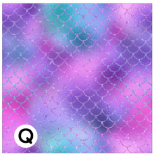 Load image into Gallery viewer, Printed HTV SPARKLING MERMAID SCALES Patterned Heat Transfer Vinyl 12 x 12 inch Sheet