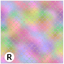 Load image into Gallery viewer, Printed HTV SPARKLING MERMAID SCALES Patterned Heat Transfer Vinyl 12 x 12 inch Sheet