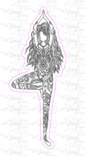 Load image into Gallery viewer, Sticker | 6B | Yoga Girl | Waterproof Vinyl Sticker | White | Clear | Permanent | Removable | Window Cling | Glitter | Holographic