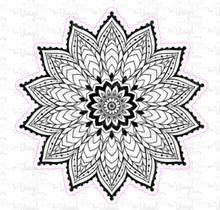 Load image into Gallery viewer, Sticker | 6E | Mandala | Waterproof Vinyl Sticker | White | Clear | Permanent | Removable | Window Cling | Glitter | Holographic