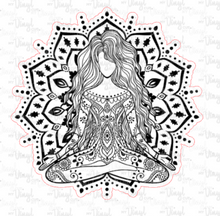 Load image into Gallery viewer, Sticker | 6H | Mandala | Waterproof Vinyl Sticker | White | Clear | Permanent | Removable | Window Cling | Glitter | Holographic
