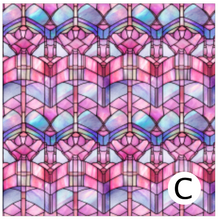 Load image into Gallery viewer, Printed Vinyl &amp; HTV Pink and Purple Stained Glass Windows Patterns 12 x 12 inch sheet