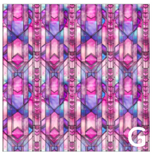 Load image into Gallery viewer, Printed Vinyl &amp; HTV Pink and Purple Stained Glass Windows Patterns 12 x 12 inch sheet