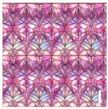 Load image into Gallery viewer, Printed Vinyl &amp; HTV Pink and Purple Stained Glass Windows Patterns 12 x 12 inch sheet