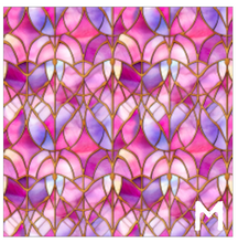 Load image into Gallery viewer, Printed Vinyl &amp; HTV Pink and Purple Stained Glass Windows Patterns 12 x 12 inch sheet