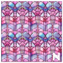 Load image into Gallery viewer, Printed Vinyl &amp; HTV Pink and Purple Stained Glass Windows Patterns 12 x 12 inch sheet