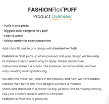 Load image into Gallery viewer, 3D Metallic Red, Blue, Silver, Gold Puff Heat Transfer Vinyl HTV 12 x 19 inch sheets