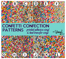 Load image into Gallery viewer, Printed Vinyl &amp; HTV Colorful Sprinkles Patterns 12 x 12 inch sheet