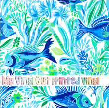 Load image into Gallery viewer, Printed Vinyl &amp; HTV Preppy Coral E Pattern 12 x 12 inch sheet