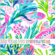 Load image into Gallery viewer, Printed Vinyl &amp; HTV Preppy Fish G Pattern 12 x 12 inch sheet