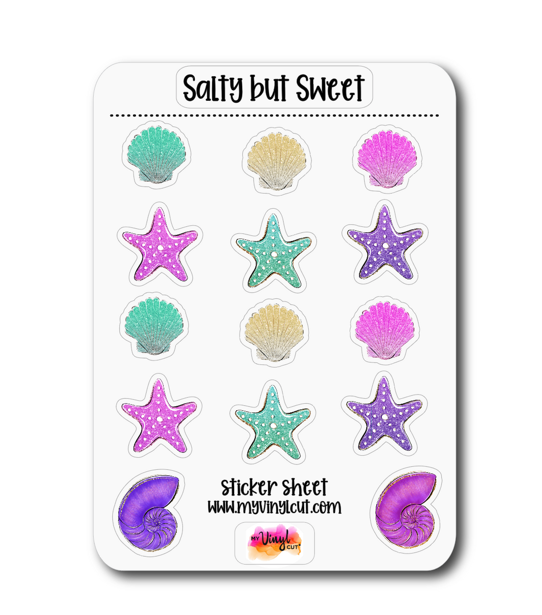 Sticker Sheet |  | Set of little planner stickers Sweet and Salty 5 X 7