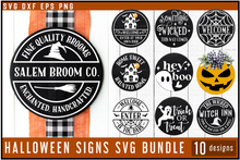 Load image into Gallery viewer, Halloween Round Sign SVG Bundle