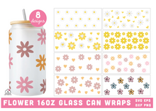 Load image into Gallery viewer, Flowers Glass Wraps SVG Bundle