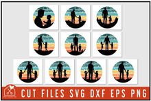Load image into Gallery viewer, Dad Sunset Silhouette SVG Bundle