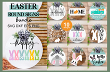 Load image into Gallery viewer, Easter Round Sign SVG Bundle