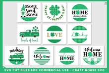Load image into Gallery viewer, St. Patrick's Day Round Sign SVG Bundle