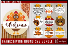 Load image into Gallery viewer, Thanksgiving Round Sign SVG Bundle