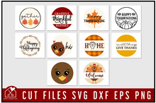 Load image into Gallery viewer, Thanksgiving Round Sign SVG Bundle
