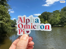 Load image into Gallery viewer, Sorority Sticker | Alpha Omicron Pi | AOP N | Multi | Waterproof Vinyl Sticker | Permanent