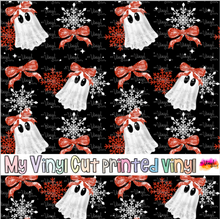 Load image into Gallery viewer, Printed Vinyl HTV &amp; Waterslide Ghosts Snowflakes Patterns 12 x 12 inch sheet