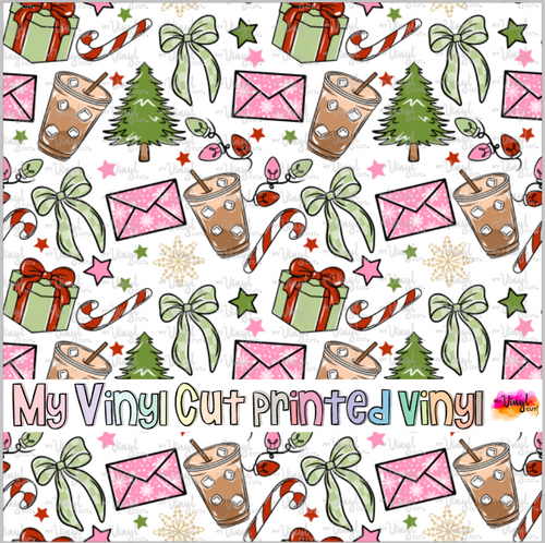 Printed Vinyl HTV & Waterslide Christmas Things Patterns 12 x 12 inch sheet