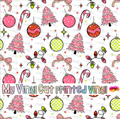 Printed Vinyl HTV & Waterslide Holly Jolly Vibes Christmas Patterns 12 x 12 inch sheet