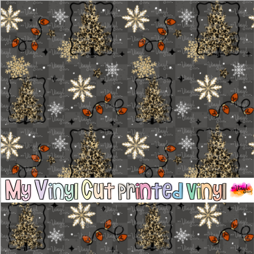 Printed Vinyl HTV & Waterslide Christmas Trees Patterns 12 x 12 inch sheet