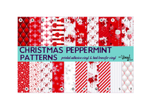 Load image into Gallery viewer, Printed Vinyl, HTV &amp; Waterslide Christmas Peppermint Patterns 12 x 12 inch sheet