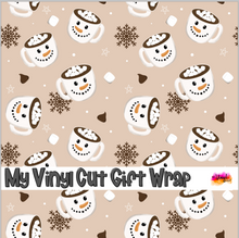 Load image into Gallery viewer, Christmas Gift Wrap Printed Wrapping Paper Snowman Mug Tan