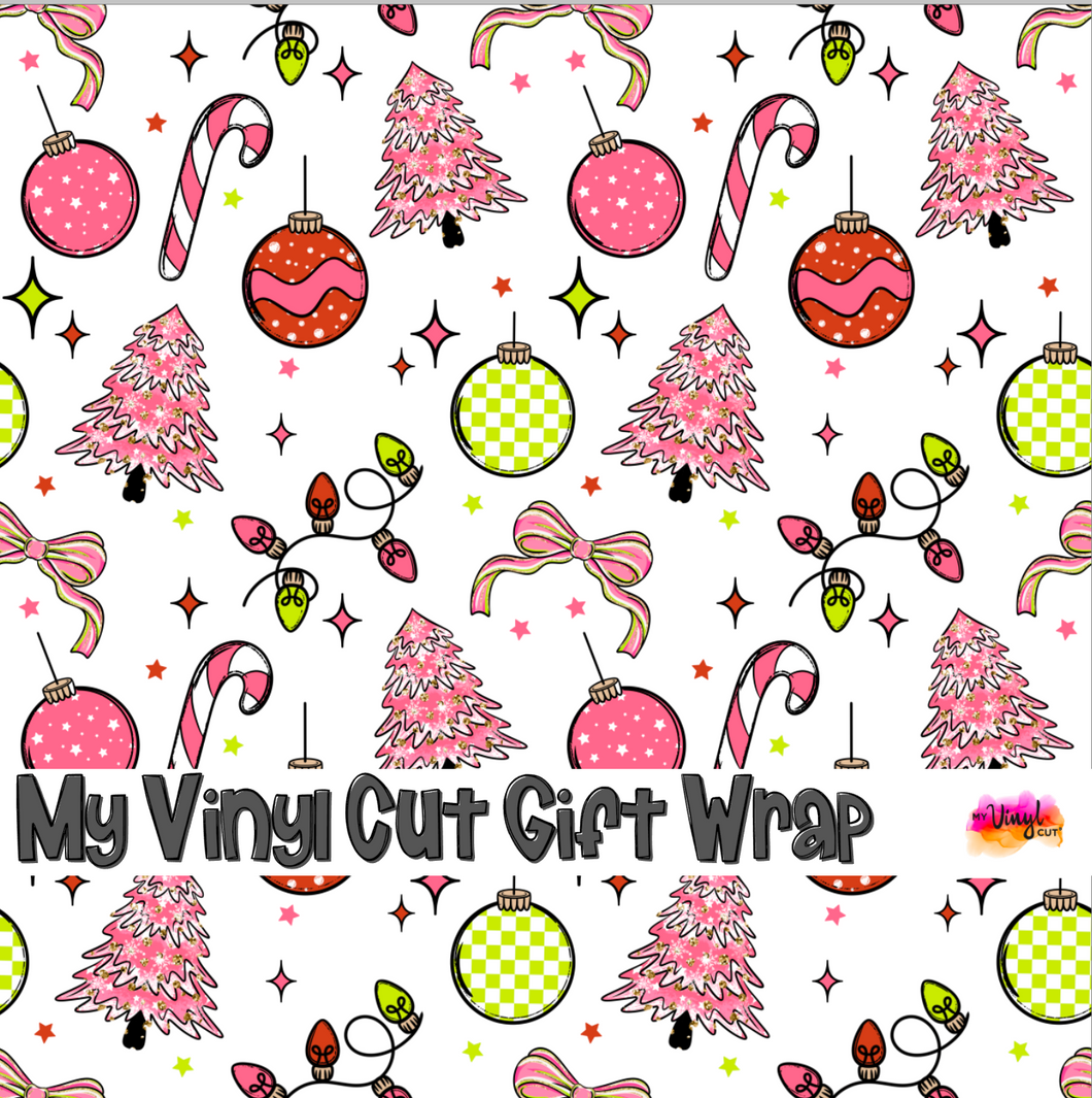 Christmas Gift Wrap Printed Wrapping Paper Holly Jolly Vibes