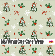 Load image into Gallery viewer, Christmas Gift Wrap Printed Wrapping Paper Trees and Red Bows