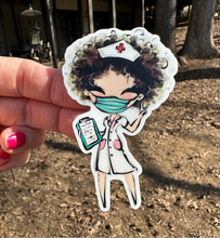 Load image into Gallery viewer, Sticker | 22I | Nurse | Waterproof Vinyl Sticker | White | Clear | Permanent | Removable | Window Cling | Glitter | Holographic