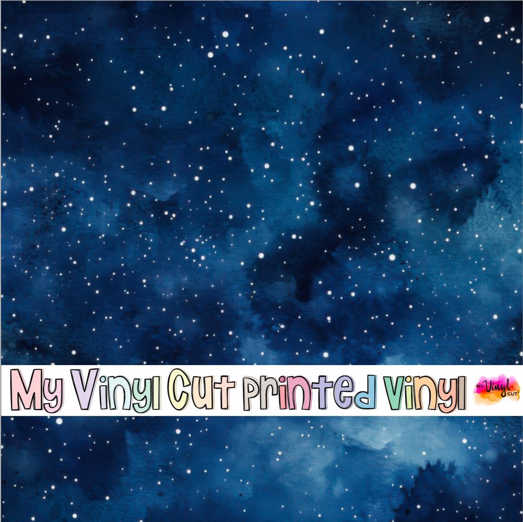 Printed Vinyl, HTV & Waterslide Starry Night Galaxy Pattern 12 x 12 inch sheet