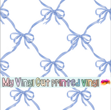 Load image into Gallery viewer, Printed Vinyl, HTV &amp; Waterslide Blue Bows Quilt Patterns 12 x 12 inch sheet