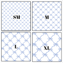 Load image into Gallery viewer, Printed Vinyl, HTV &amp; Waterslide Blue Bows Quilt Patterns 12 x 12 inch sheet