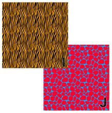 Load image into Gallery viewer, Printed Vinyl, HTV &amp; Waterslide Neon Safari Patterns 12 x 12 inch sheet