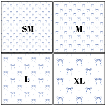 Load image into Gallery viewer, Printed Vinyl, HTV &amp; Waterslide Dark Blue Bows Pattern 12 x 12 inch sheet