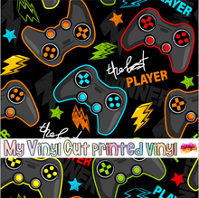 Load image into Gallery viewer, Printed Vinyl &amp; HTV Gamer Game Controls Patterns 12 x 12 inch sheet