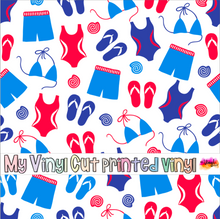 Load image into Gallery viewer, Printed Vinyl | Summer F | Permanent Removable Adhesive | Permanent Glitter Adhesive | HTV | Glitter HTV | 12 x 12 inches | ONE Sheet