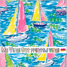 Load image into Gallery viewer, Printed Vinyl &amp; HTV Sailboat B Pattern 12 x 12 inch sheet
