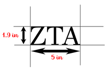 Load image into Gallery viewer, Zeta | Zeta Tau Alpha| Vinyl Decal | Car Decal | Laptop Decal | Transfer Decal |