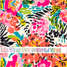 Load image into Gallery viewer, Printed Vinyl &amp; HTV Animal Print Floral i Pattern 12 x 12 inch sheet
