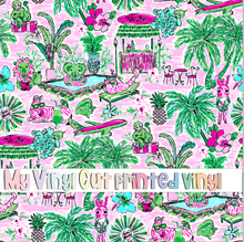 Load image into Gallery viewer, Printed Vinyl &amp; HTV Animal Vacay Pink Pattern 12 x 12 inch sheet