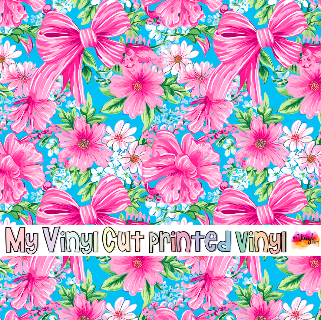 Printed Vinyl HTV & Waterslide Preppy Bows C Patterns 12 x 12 inch sheet