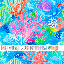 Load image into Gallery viewer, Printed Vinyl &amp; HTV Coral Reef A Pattern 12 x 12 inch sheet