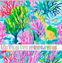Load image into Gallery viewer, Printed Vinyl &amp; HTV Coral Reef F Pattern 12 x 12 inch sheet