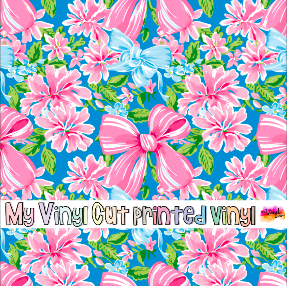 Printed Vinyl HTV & Waterslide Preppy Bows D Patterns 12 x 12 inch sheet