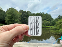 Load image into Gallery viewer, Sorority Sticker | Delta Delta Delta | DDD_J | Tall Skinny Stack Lettering | Waterproof Vinyl Sticker | Permanent