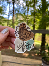 Load image into Gallery viewer, Sticker | 52A | Botanical Flower | Waterproof Vinyl Sticker | White | Clear | Permanent | Removable | Window Cling | Glitter | Holographic